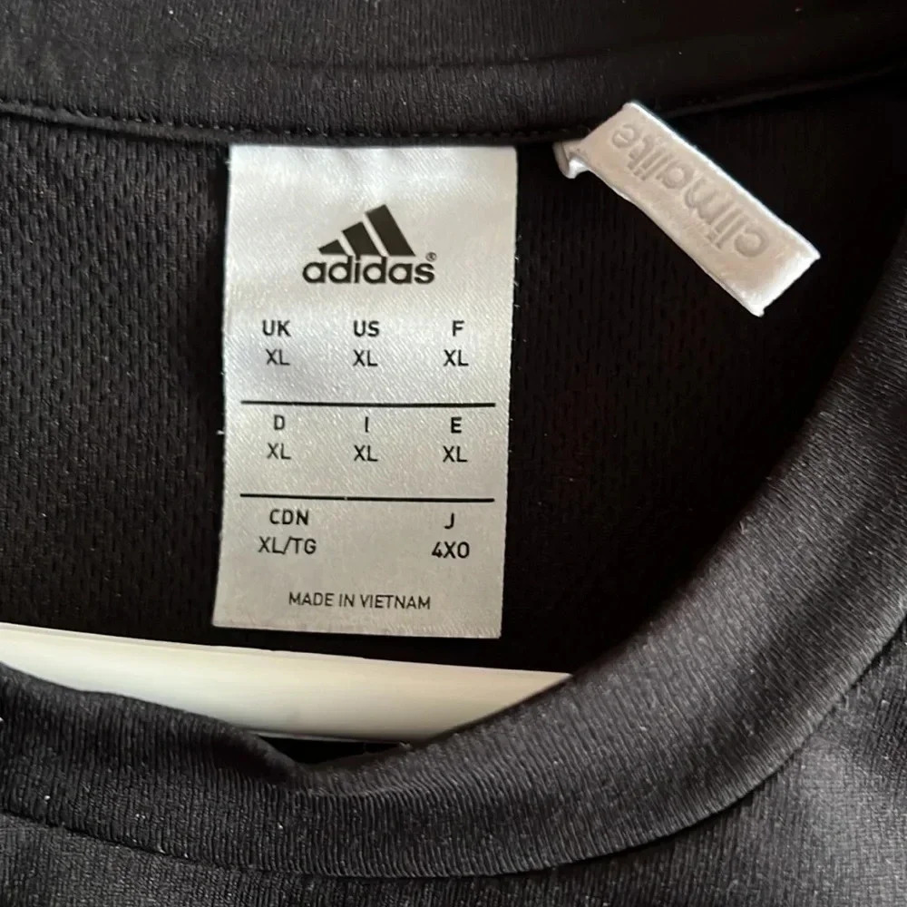 Adidas Climalite Soccer Jersey Black White Short Sleeve XL - Picture 3 of 4